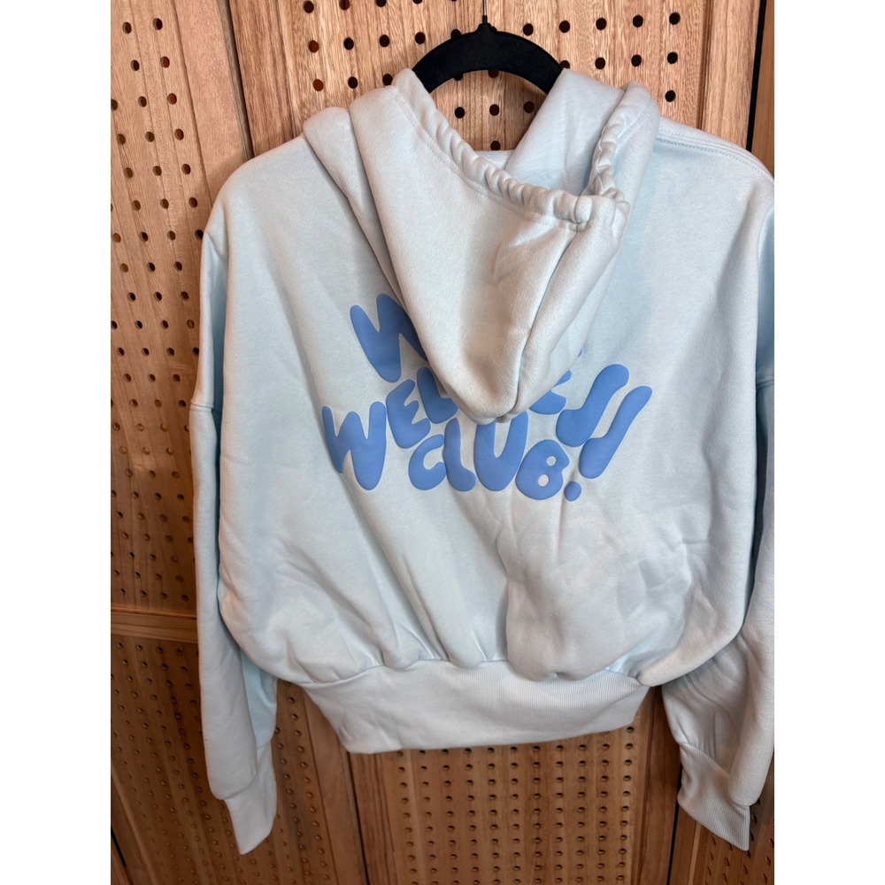 Wilo The Label Wellness Club Crop Zip Hoodie Blue W5J355NBB-M Womens Medium NWT - Picture 5 of 8